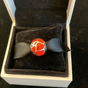 Pandora red enamel heart charm